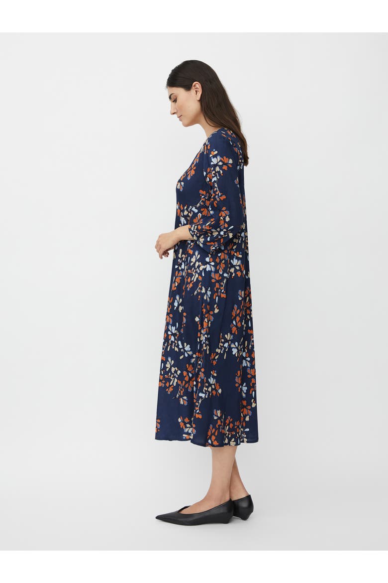 MaNorelle V-Neck 3/4 Sleeve Midi Dress, Alternate, color, Autumnal