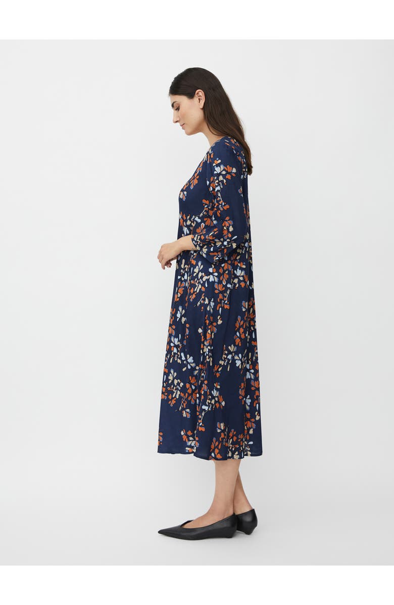 Masai Copenhagen MaNorelle V-Neck 3/4 Sleeve Midi Dress, Alternate, color, Autumnal
