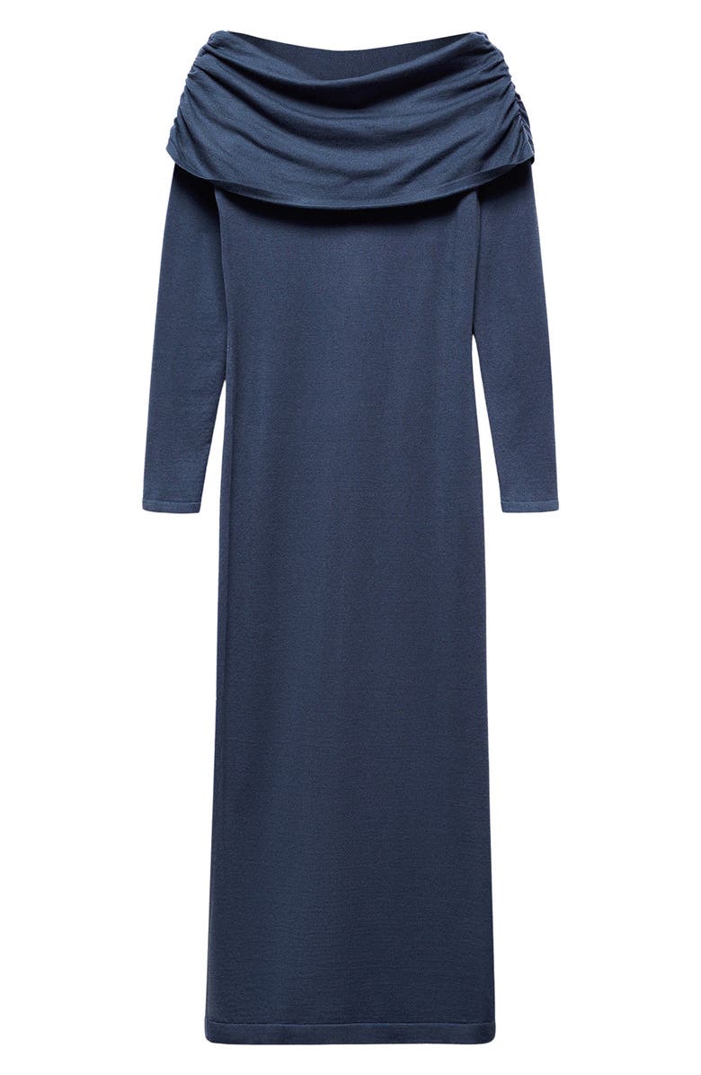 MANGO Off the Shoulder Long Sleeve Maxi Dress, Alternate, color, Blue