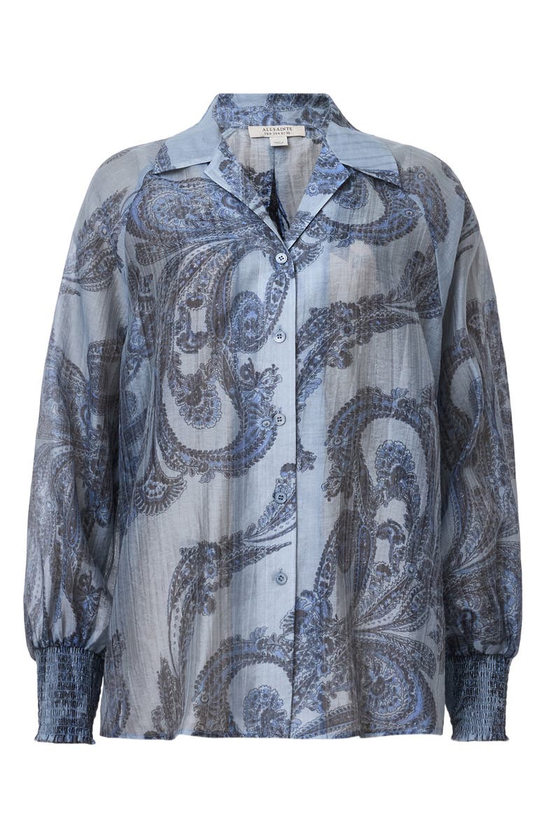 AllSaints Isla Paisley Button-Up Shirt, Alternate, color,