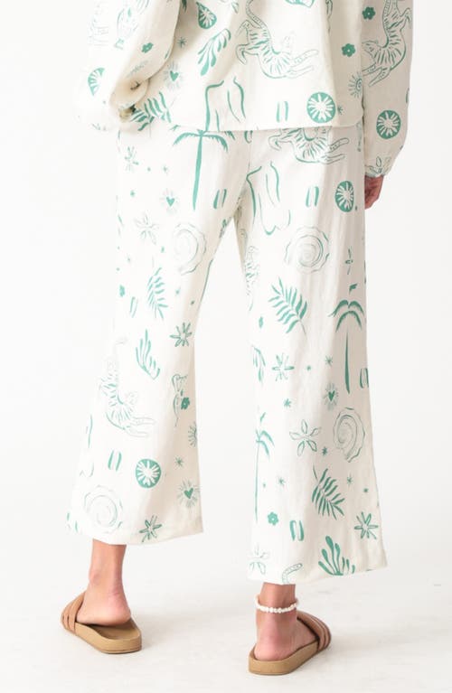 Electric & Rose Sail Print Wide Leg Pants In White