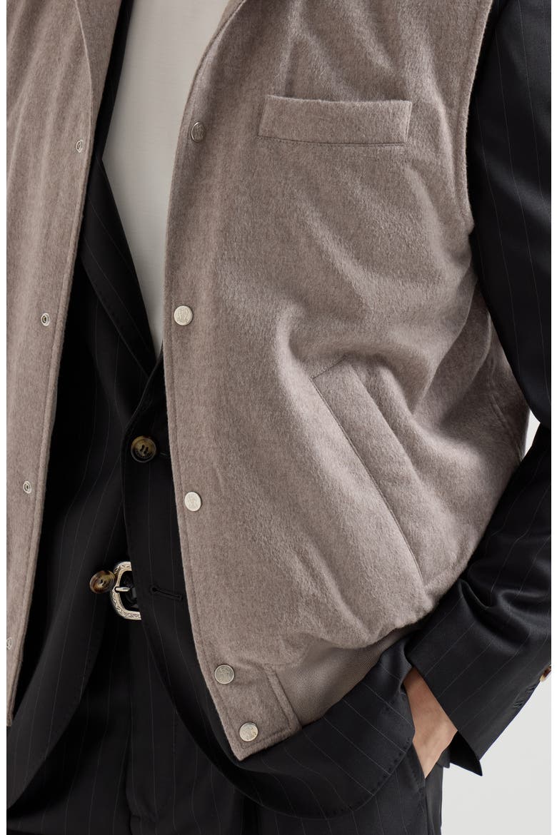 Cashmere flannel vest, Alternate, color, Brown