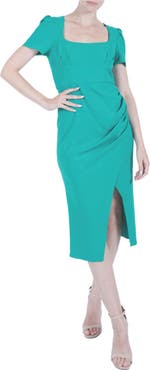 Julia Jordan Ruched Midi Sheath Dress