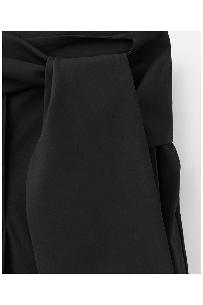 Bow Straight Leg Trousers, Alternate, color, BLACK