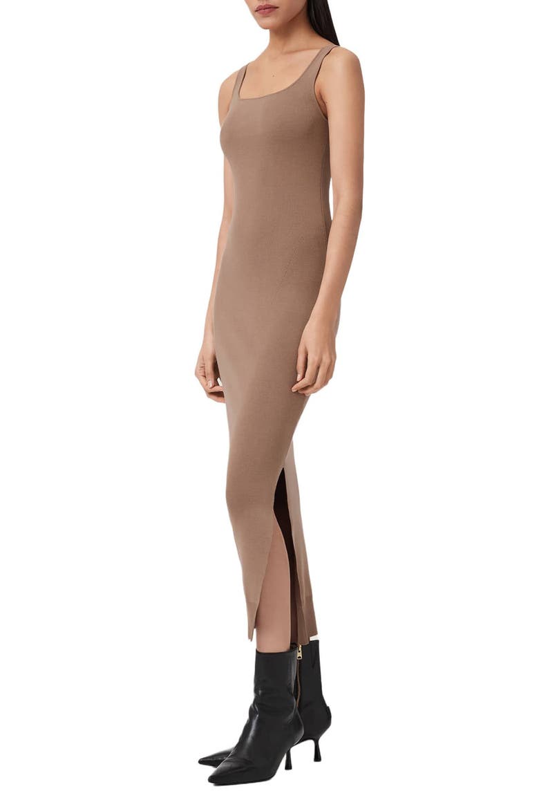 Dina Blouson Sleeve Sweater & Knit Midi Dress Set, Alternate, color, PINE BARK BROWN