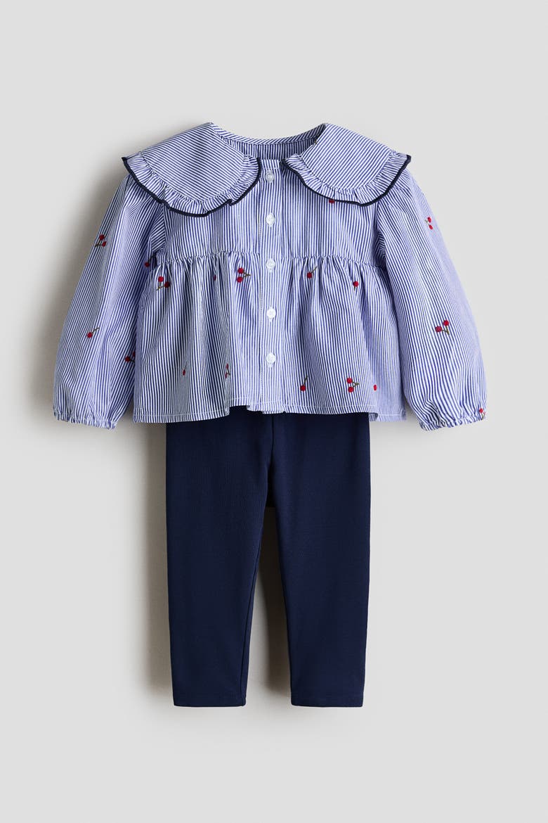 2-piece Cotton Set, Main, color, Blue/cherries