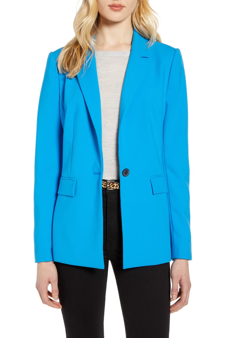 Single Breasted Blazer, Main, color, BLUE ASTER