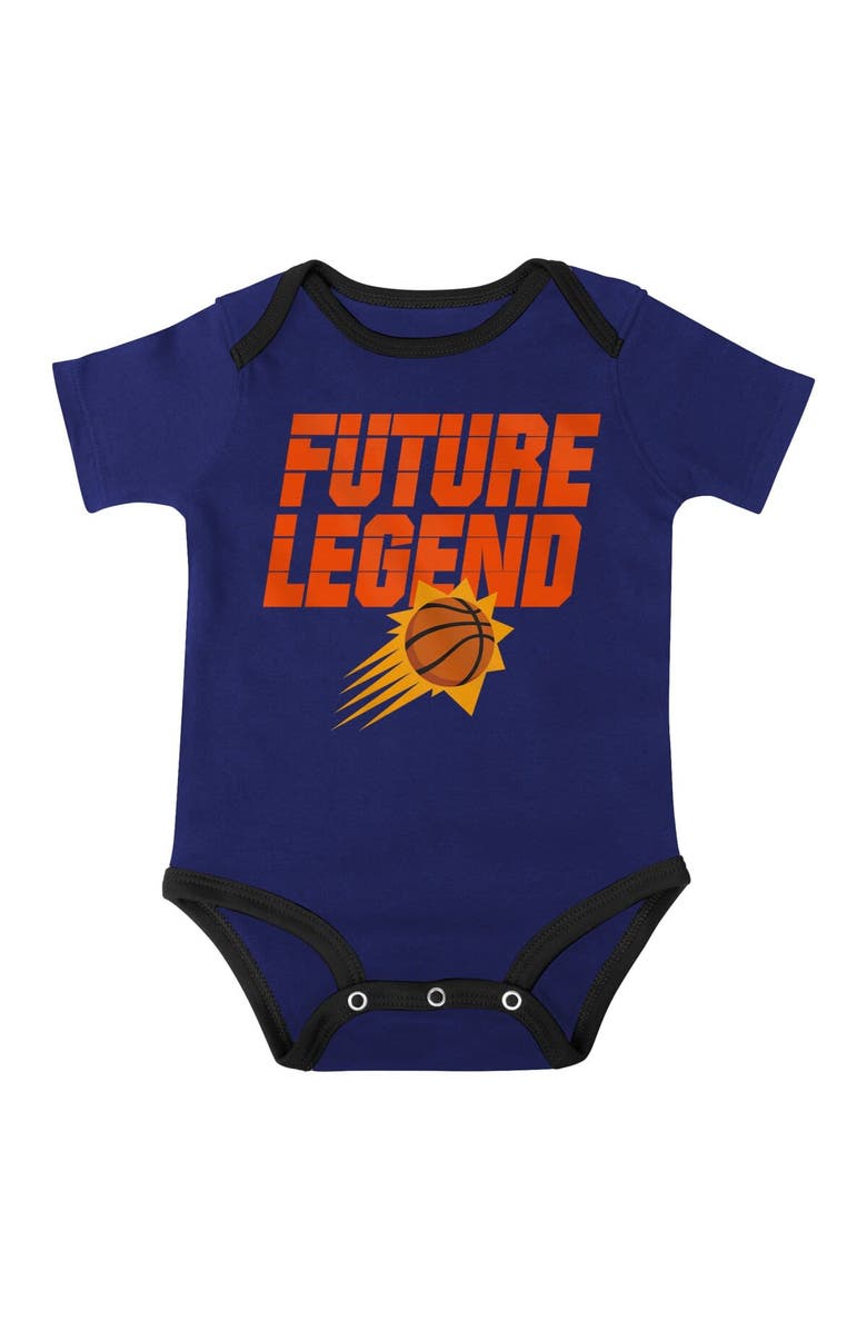 Outerstuff Infant Purple/Black/Gray Phoenix Suns Bank Shot Bodysuit, Hoodie T-Shirt & Shorts Set, Alternate, color, 