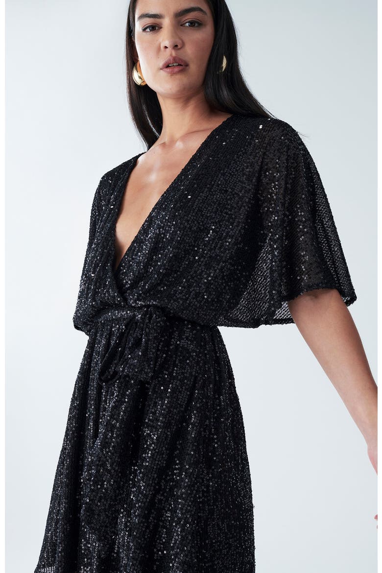 Danae Mini Dress, Alternate, color, Black Sequin