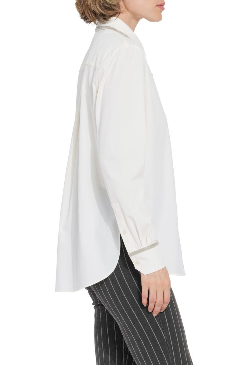 Lysse Stasia Micro Beaded Button-Up Shirt, Alternate, color, Off White
