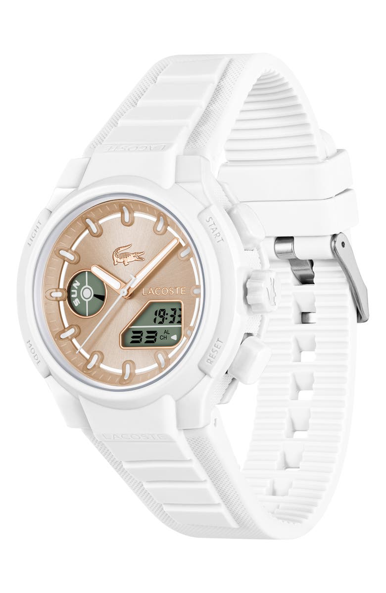 Lacoste LC33 Silicone Strap Watch, 40mm, Alternate, color, Carnation Gold