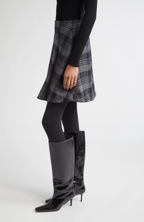 Proenza Schouler Cassia Plaid Virgin Wool A-line Skirt In Gray