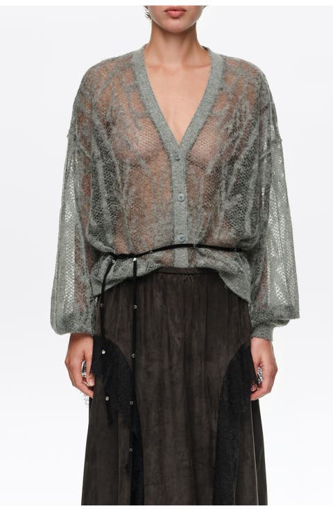 Mohair Openwork Cardigan
