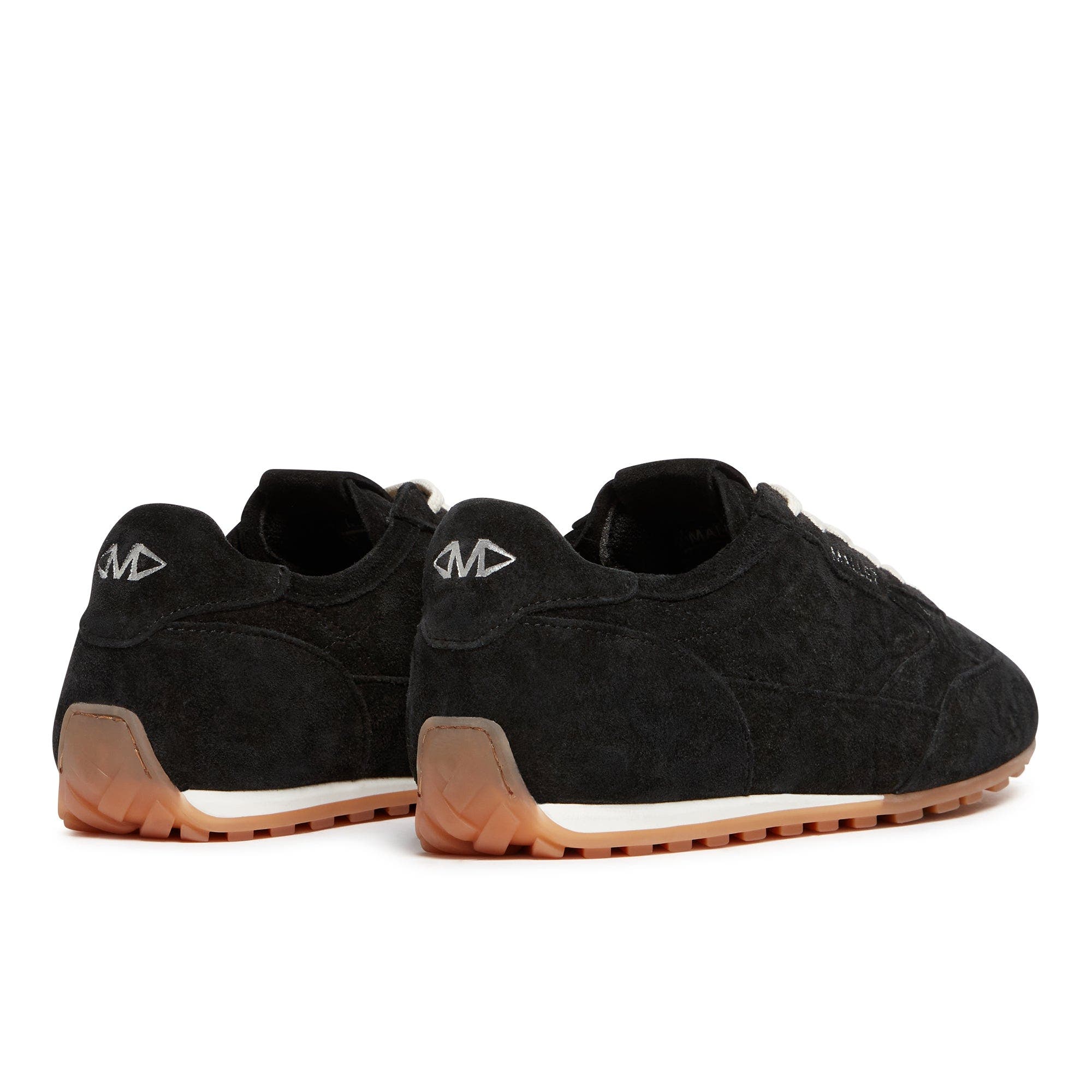 MALLET Penn Gum Leather Retro Runner Trainers, Alternate, color, Black
