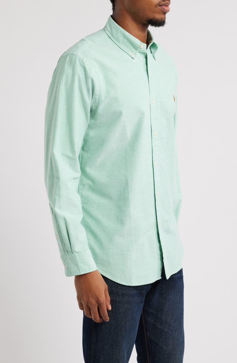 Polo Ralph Lauren Classic Fit Solid Green Button-Down Oxford Shirt, Alternate, color, 