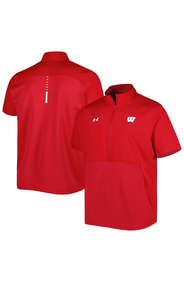 Under Armour Men's Under Armour Red Wisconsin Badgers Motivate 2.0 Half-Zip Jacket, Main, color, Red