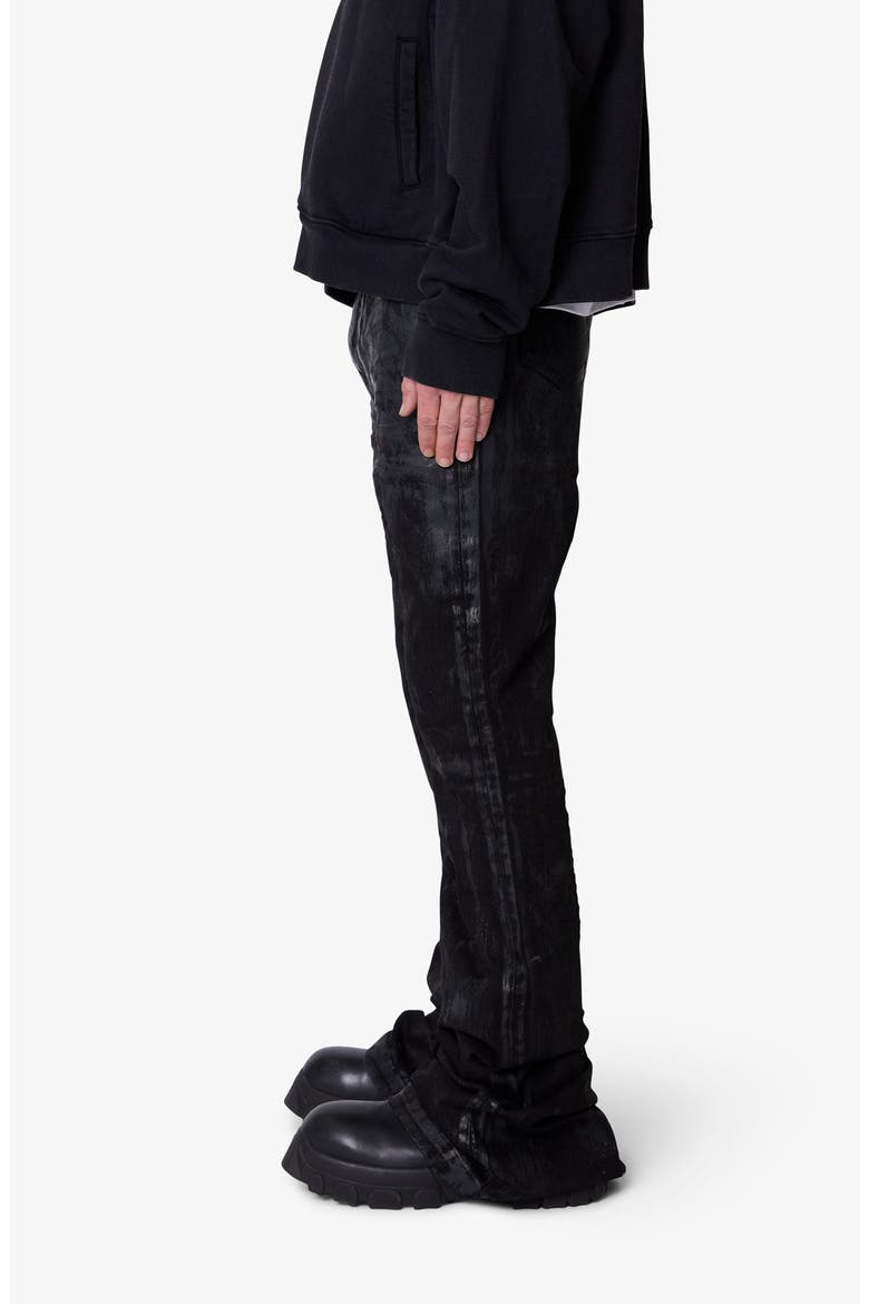 Super Stacked Hem Jeans, Alternate, color, WAXED BLACK