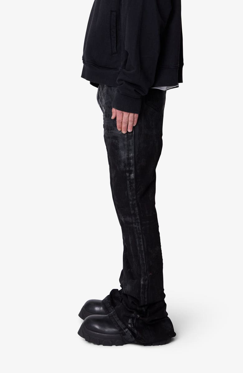 mnml Super Stacked Hem Jeans, Alternate, color, Waxed Black