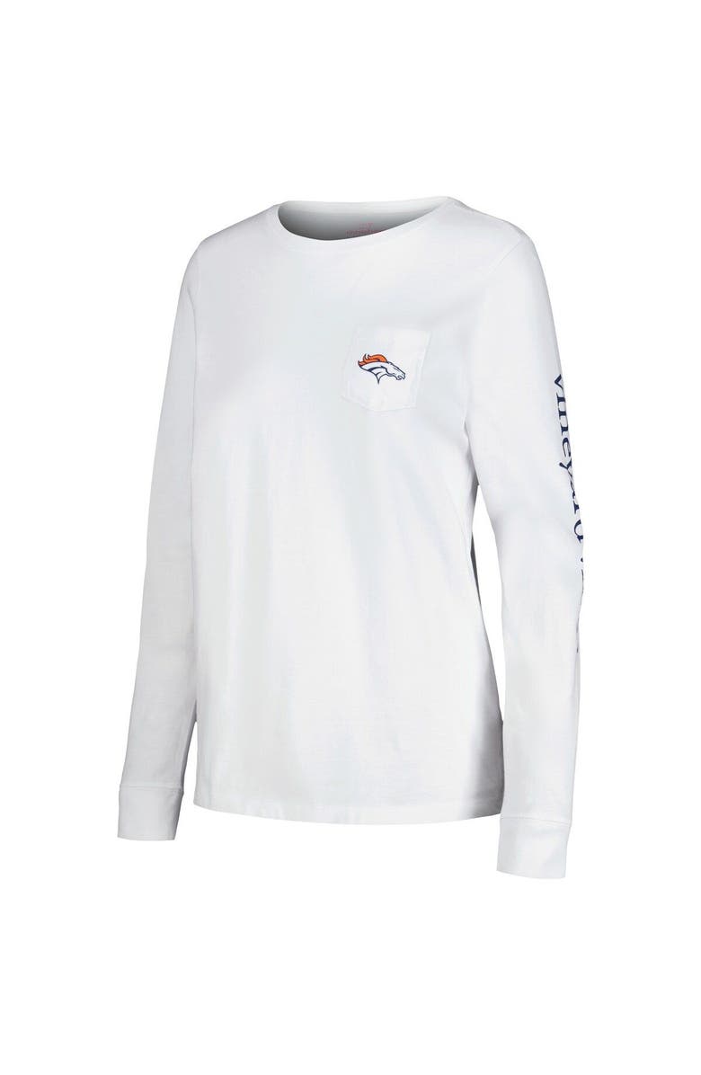 vineyard vines Women's Vineyard Vines White Denver Broncos Helmet Long Sleeve T-Shirt, Alternate, color, White