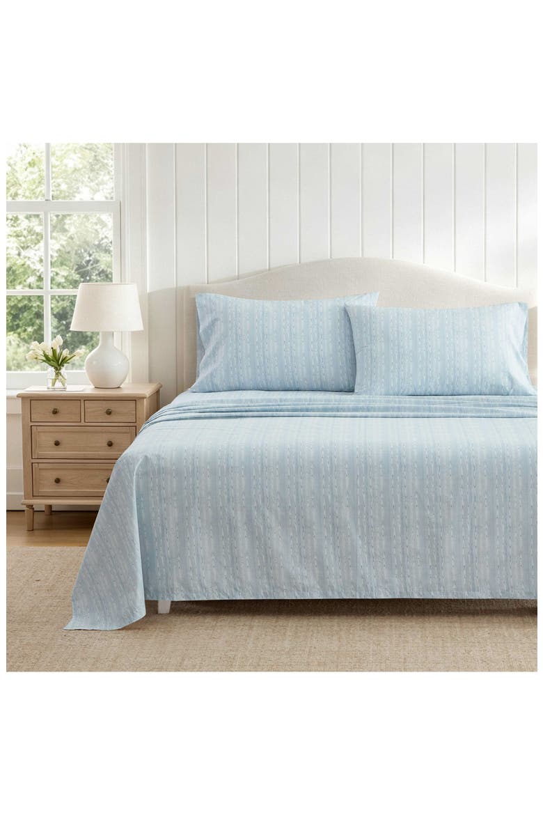 Darcy Cotton Sheet Set, Alternate, color, FROSTY BLUE/ HYDRANGEA BLUE