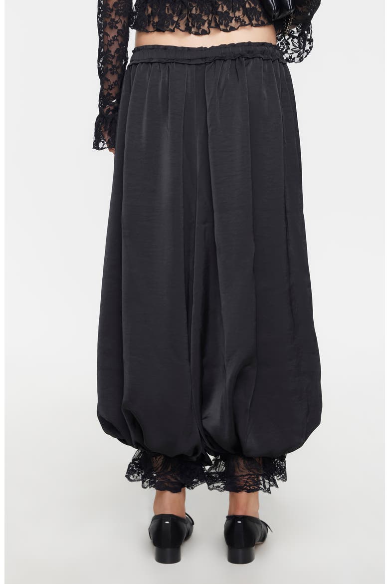 Kiss & Tell Bubble Hem Pants, Alternate, color, NOIR