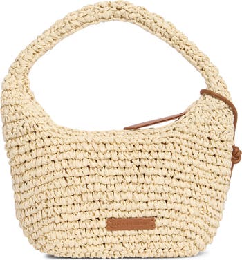 Lesa Woven Raffia Shoulder Bag