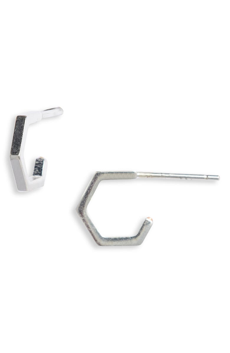 Madewell Hexagon Mini Hoop Earrings, Main, color,