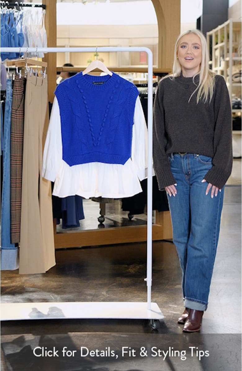 Mixed Media Cable Stitch Sweater, sales video thumbnail