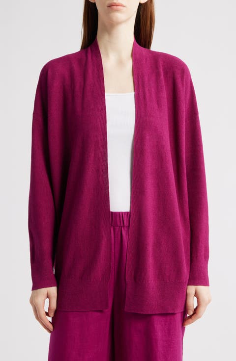 Organic Linen Blend Open Front Cardigan (Regular & Petite)