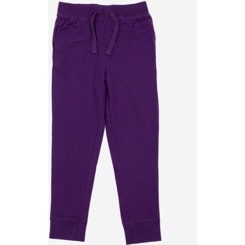 Leveret Kids 100% Cotton Lightweight Jogger Pants In Purple