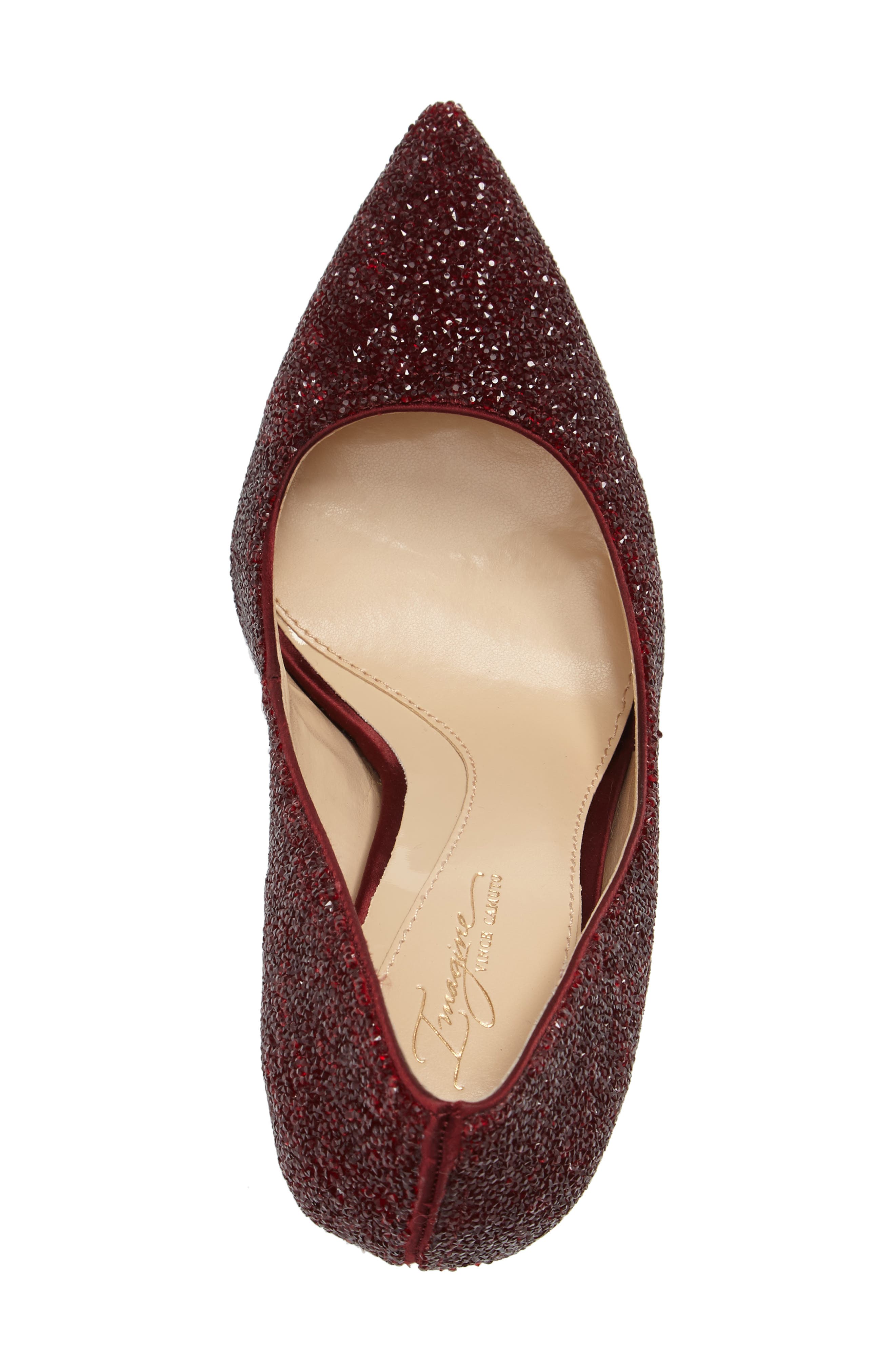 'Olson' Crystal Embellished Pump, Alternate, color, CURRANT SATIN