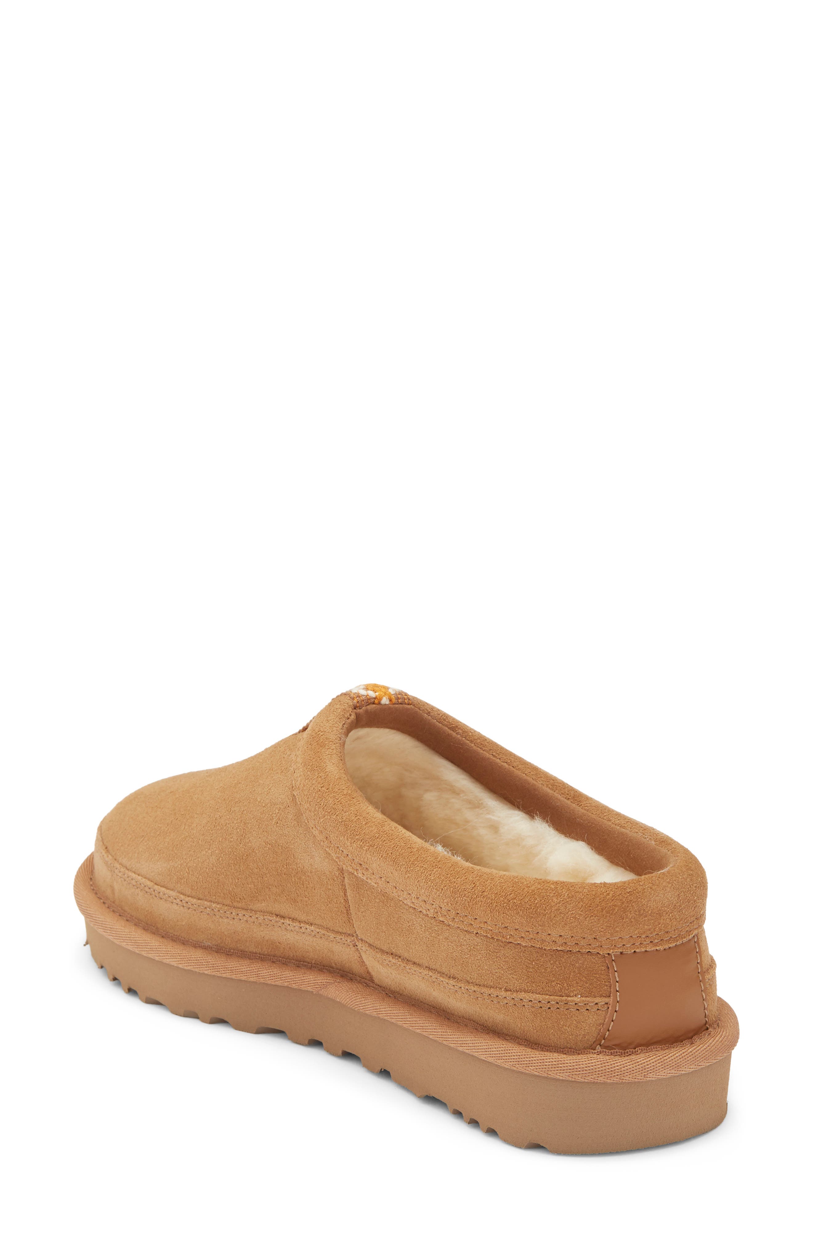 Rozman Leather Genuine Shearling Slipper, Alternate, color, CHESTNUT