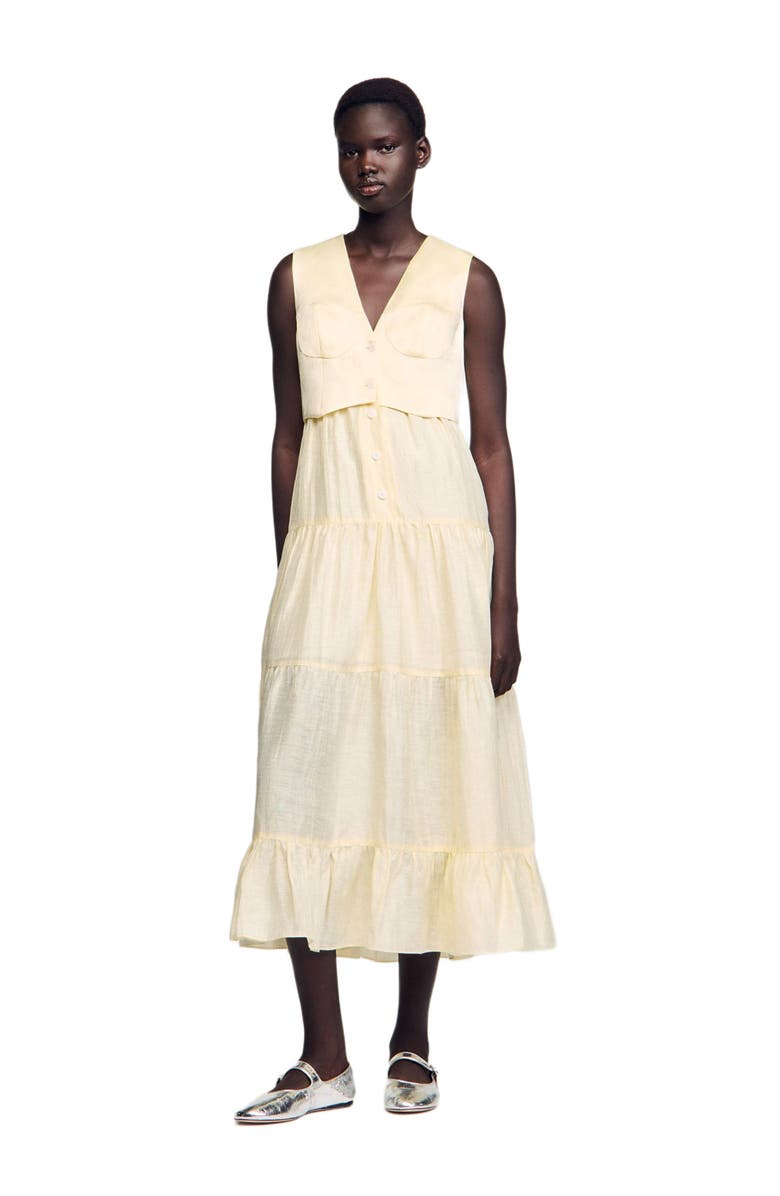 SANDRO Linen maxi dress, Alternate, color, 