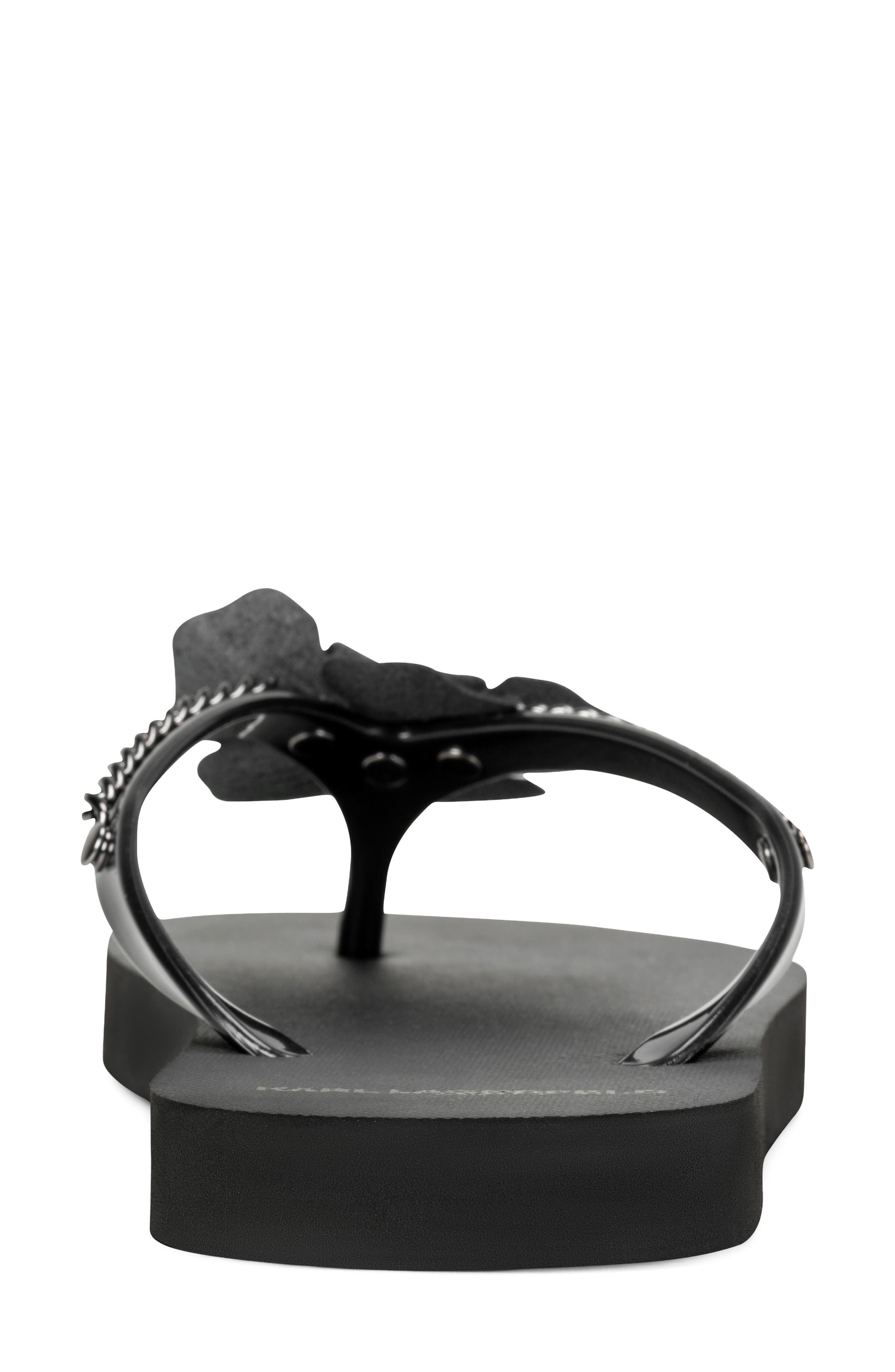 Zemira Flower Flip Flop, Alternate, color, BLACK