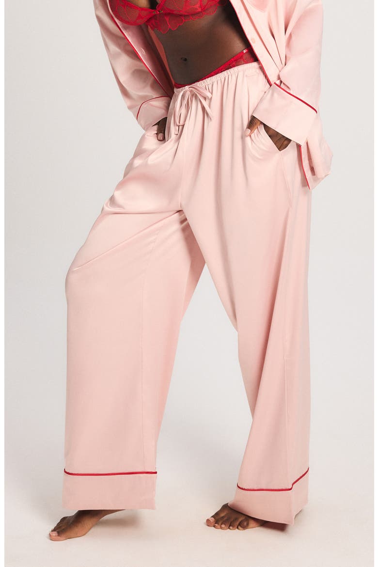 Satin Ever After Pajama Pants, Alternate, color, RETRO ROSE
