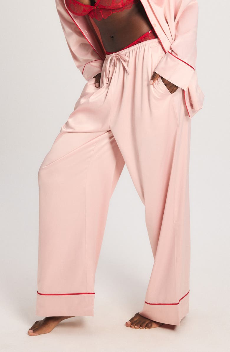SAVAGE X FENTY Satin Ever After Pajama Pants, Alternate, color, Retro Rose