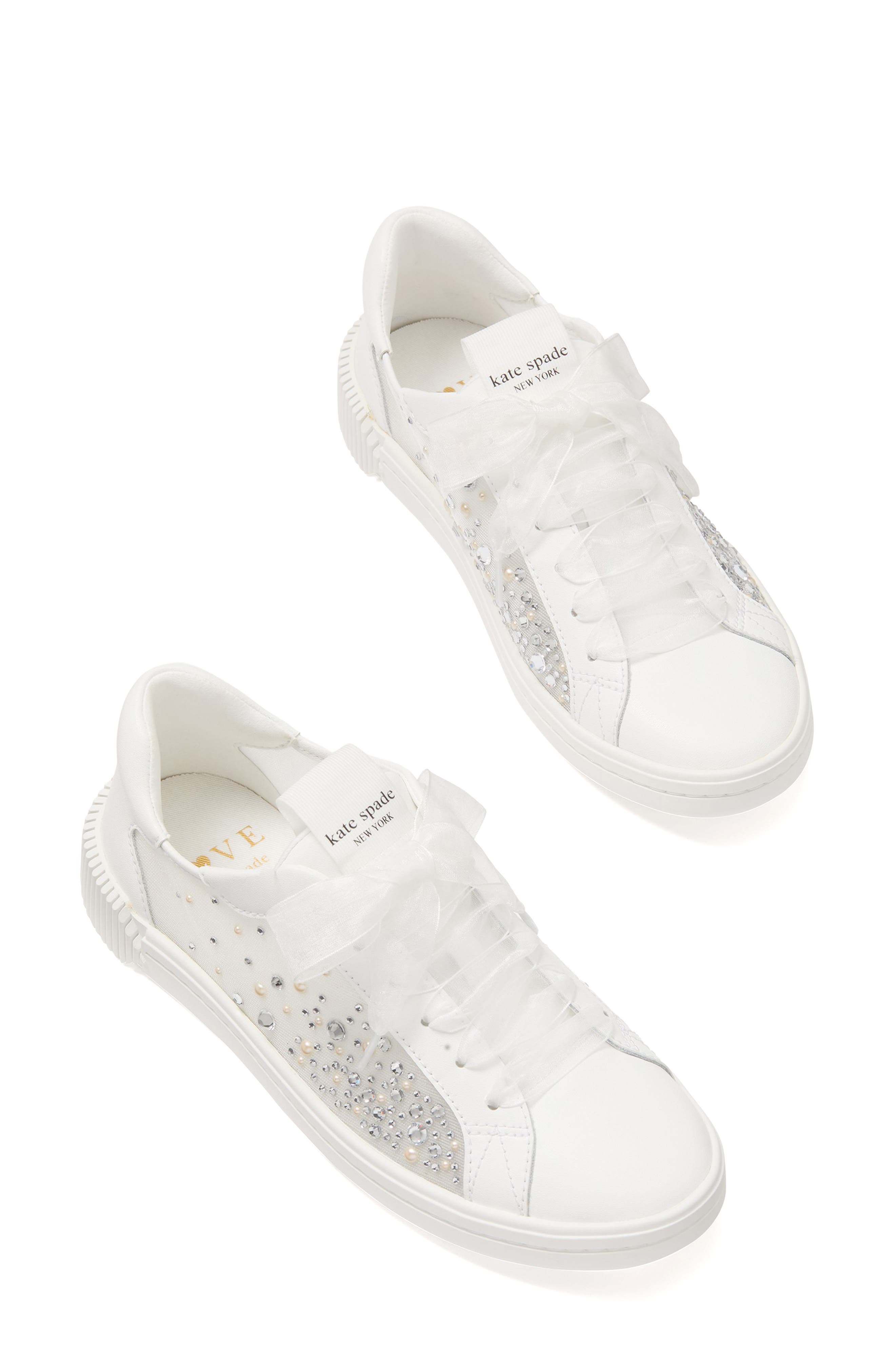 Kate Spade New York tori crystal sneaker, Alternate, color, 