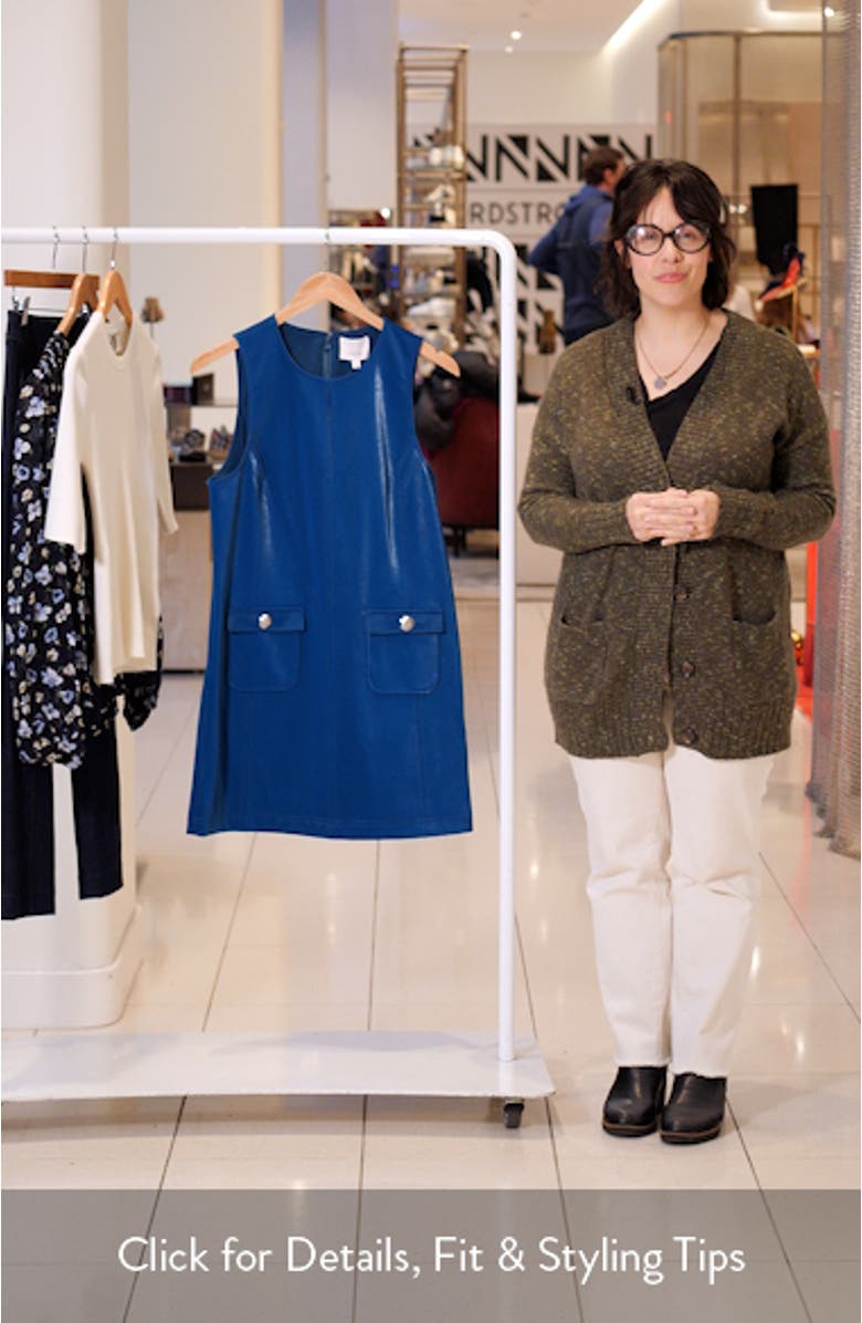 Mia Embossed Faux Leather Sleeveless Minidress, sales video thumbnail