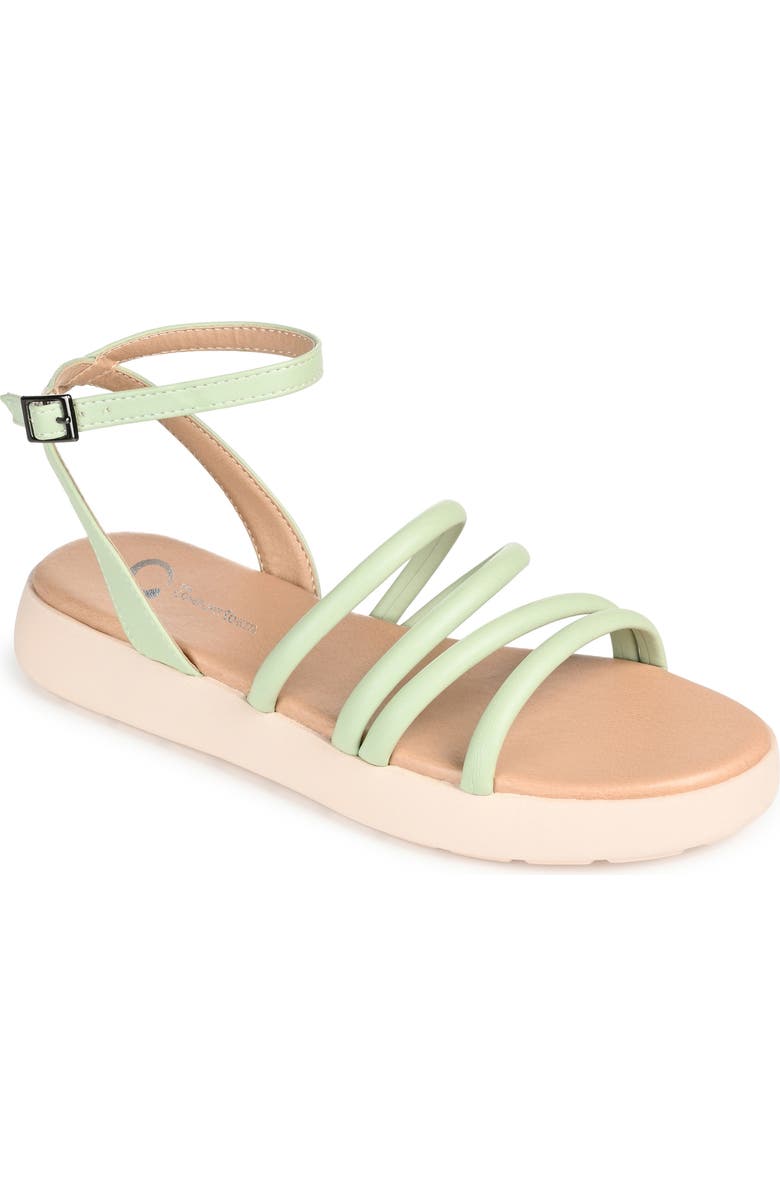 Journee Collection Flatform Sandal, Main, color, Sage