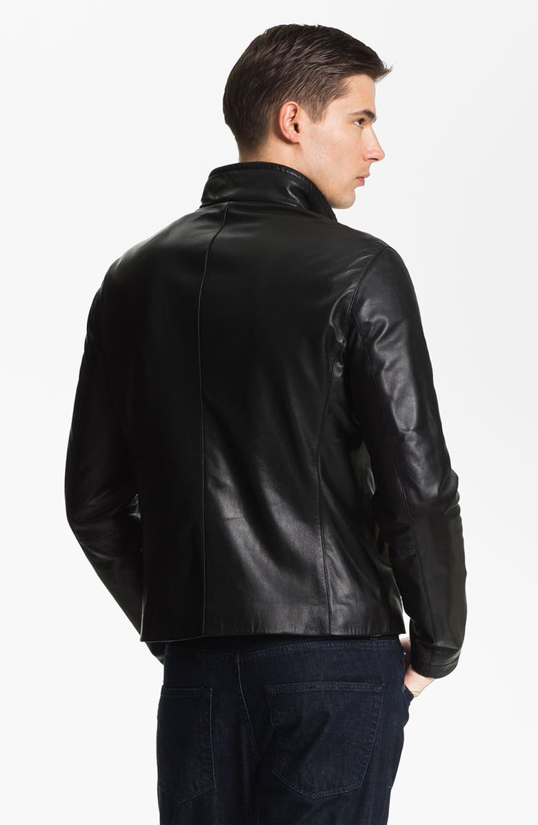 Emporio Armani Armani Collezioni Blouson Leather Jacket, Alternate, color, 