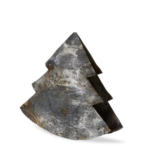 Tag Antique Bronze Rocking Tree Decor Small Holiday Sculpture In Gray