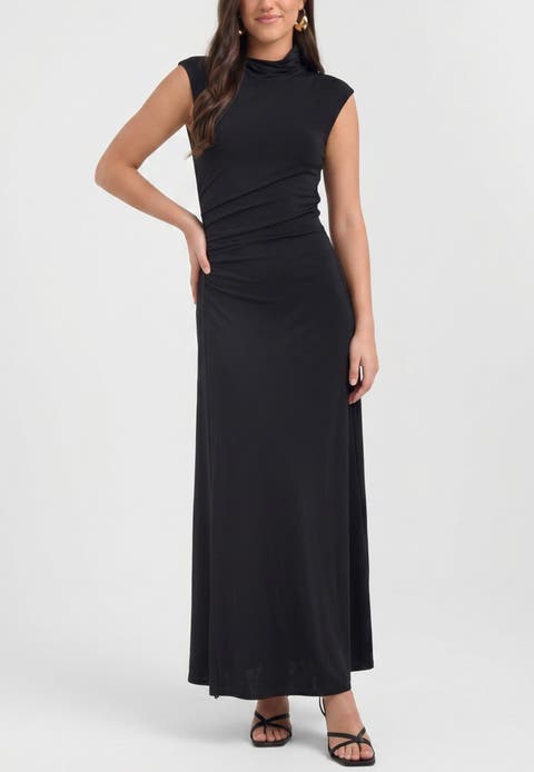 Ramy Mock Neck Maxi Dress