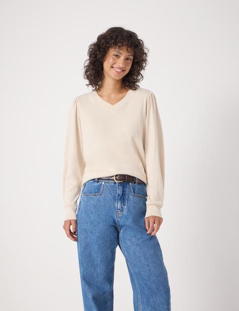 Emily V-neck Puff Sleeve Top