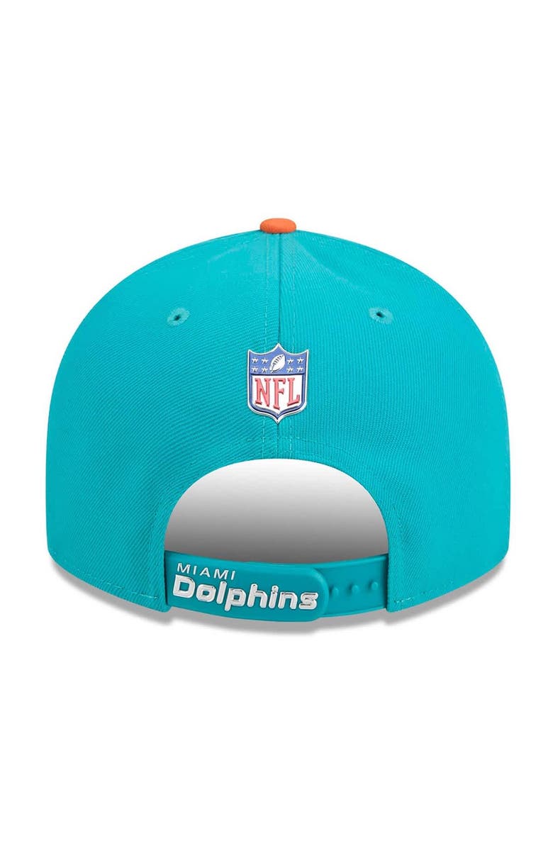 New Era Men's New Era  Aqua/Orange Miami Dolphins 2026 NFL Draft On Stage Pre-Curved 9FIFTY Snapback Hat, Alternate, color, Aqua