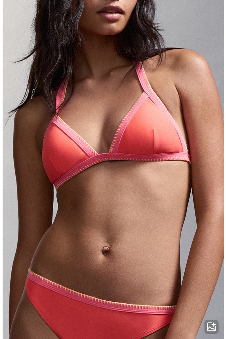 Embroidered Two-Piece Swimsuit, Main, color, CORAL RED