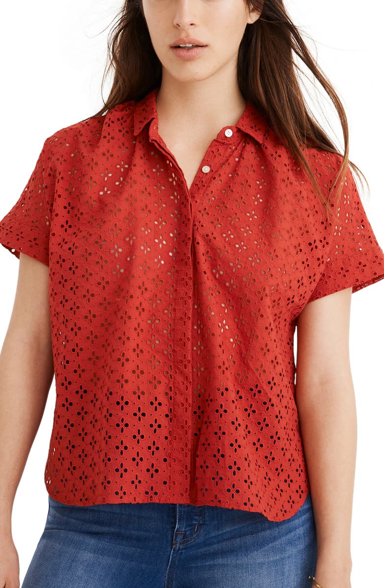 Madewell Eyelet Hilltop Shirt, Main, color,