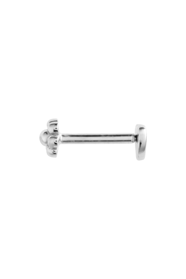 Heart Threaded Stud Earring, Alternate, color, WHITE GOLD