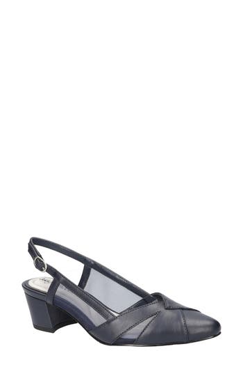 Easy Street Avena Mesh Slingback Pump In Navy