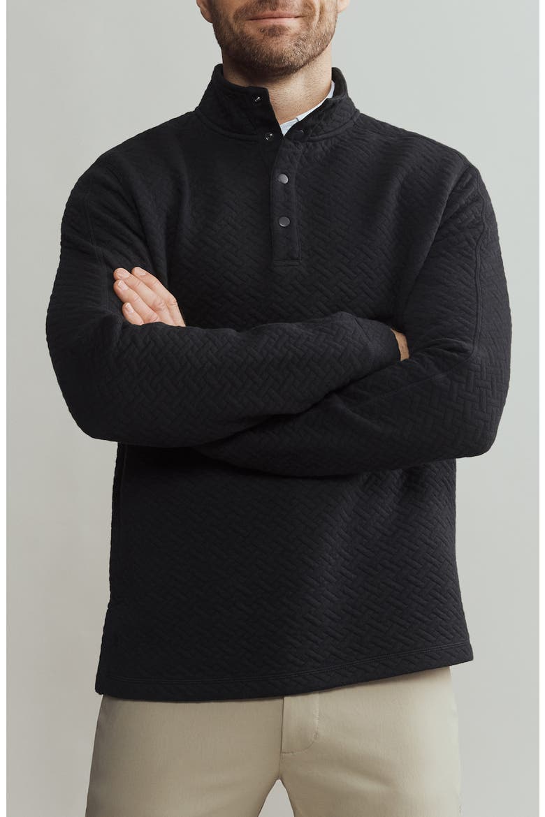 Weekend Quilted Pullover, Main, color, BLACK