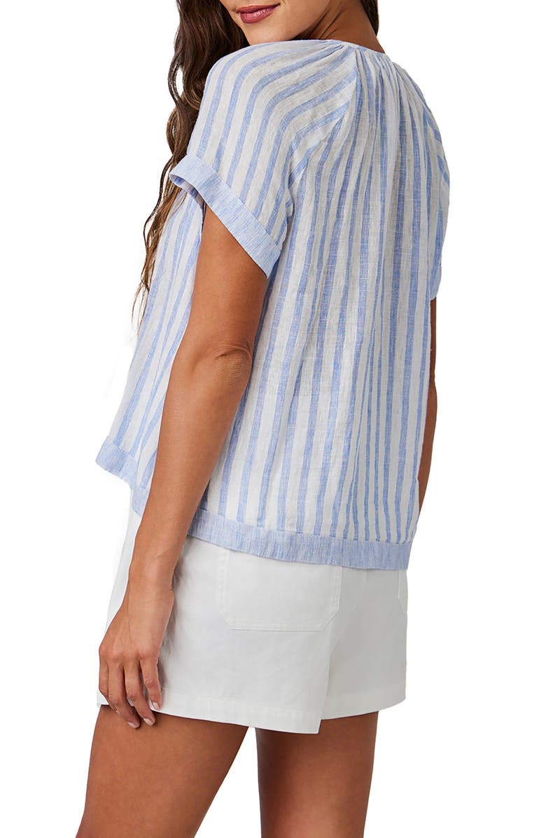 Bella Dahl Stripe Linen Blend Top, Alternate, color, 